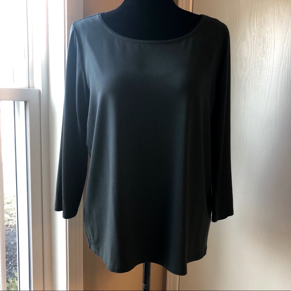 🙋‍♀️ Eileen Fisher Dark Grey 3/4 Sleeve Size L